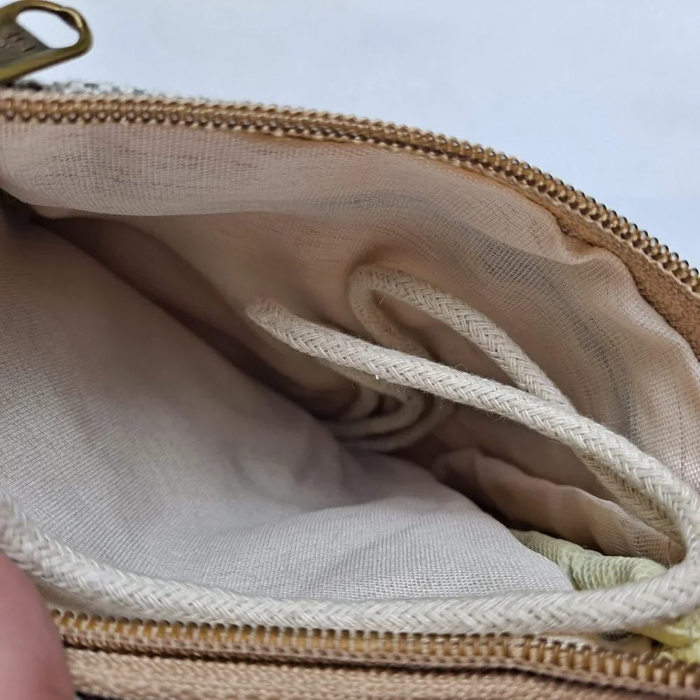 Handmade Pure Hemp Crossbody Bag Multiple Pockets Multi Color Stripes NWOT